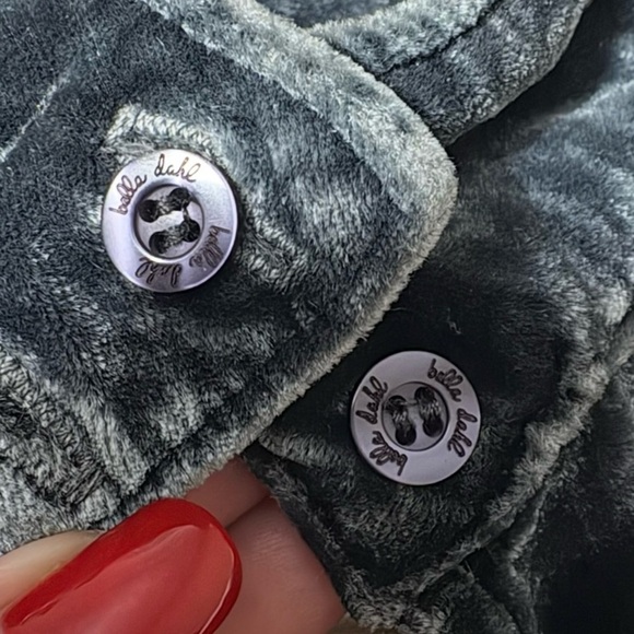 Beautiful Bella Dahl Slate Blue Velvet Halter Mini Dress. Keyhole Back. - Picture 8 of 15